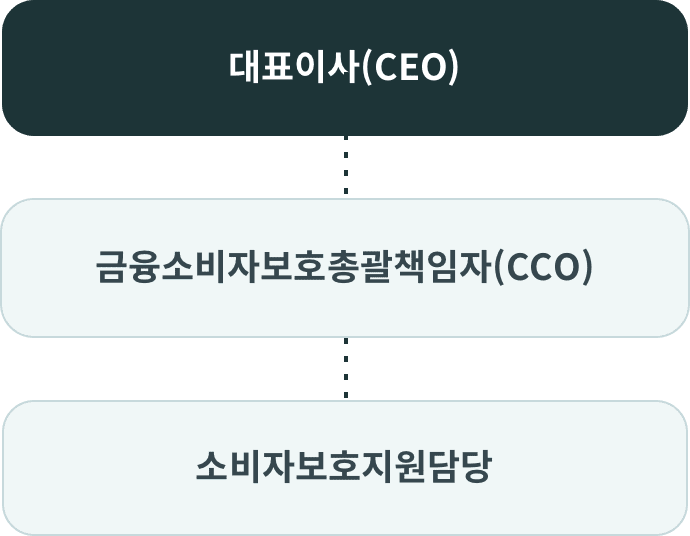 대표이사(CEO)-소비자보호총괄책임자-소비자보호지원담당