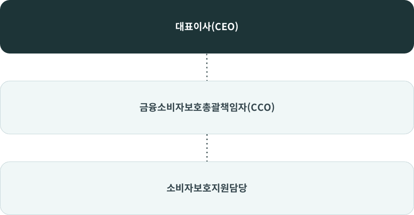 대표이사(CEO)-소비자보호총괄책임자-소비자보호지원담당